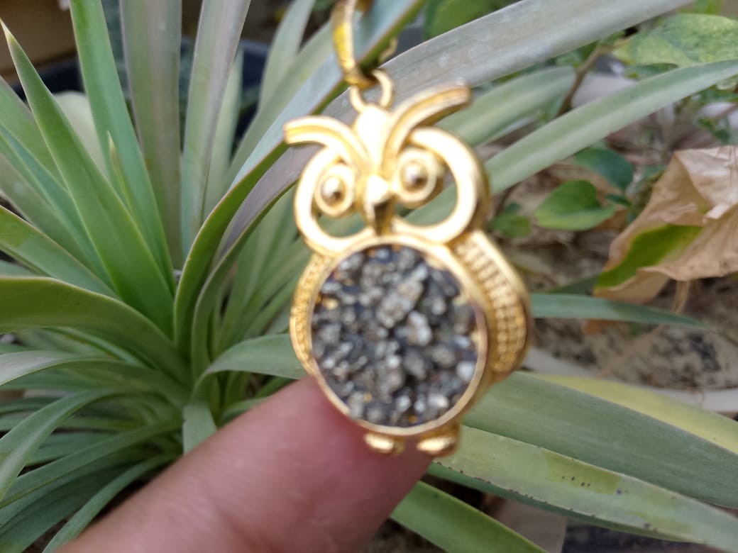 Pyrite Owl Pendent