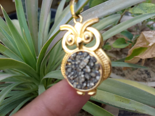 Pyrite Owl Pendent