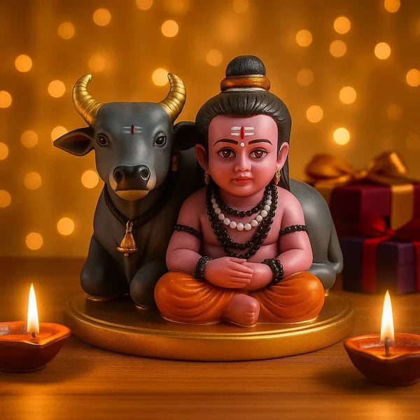 Bal Shiv Idol With Nandi | Bal Shiv Idol for Car Dashboard | Nandi with Bal Shiv Statue