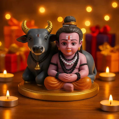 Bal Shiv Idol With Nandi | Bal Shiv Idol for Car Dashboard | Nandi with Bal Shiv Statue