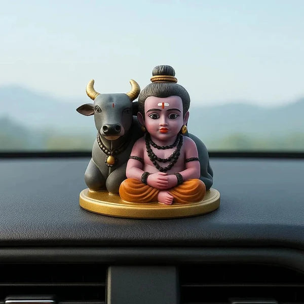Bal Shiv Idol With Nandi | Bal Shiv Idol for Car Dashboard | Nandi with Bal Shiv Statue