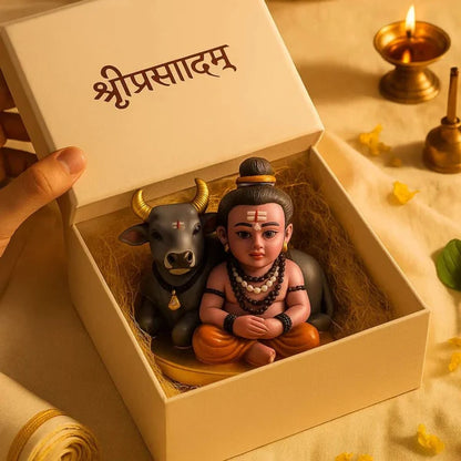 Bal Shiv Idol With Nandi | Bal Shiv Idol for Car Dashboard | Nandi with Bal Shiv Statue