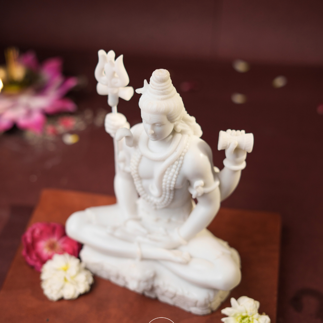 White Marble Lord Shiva Murti | Premium Statue of Mahadev