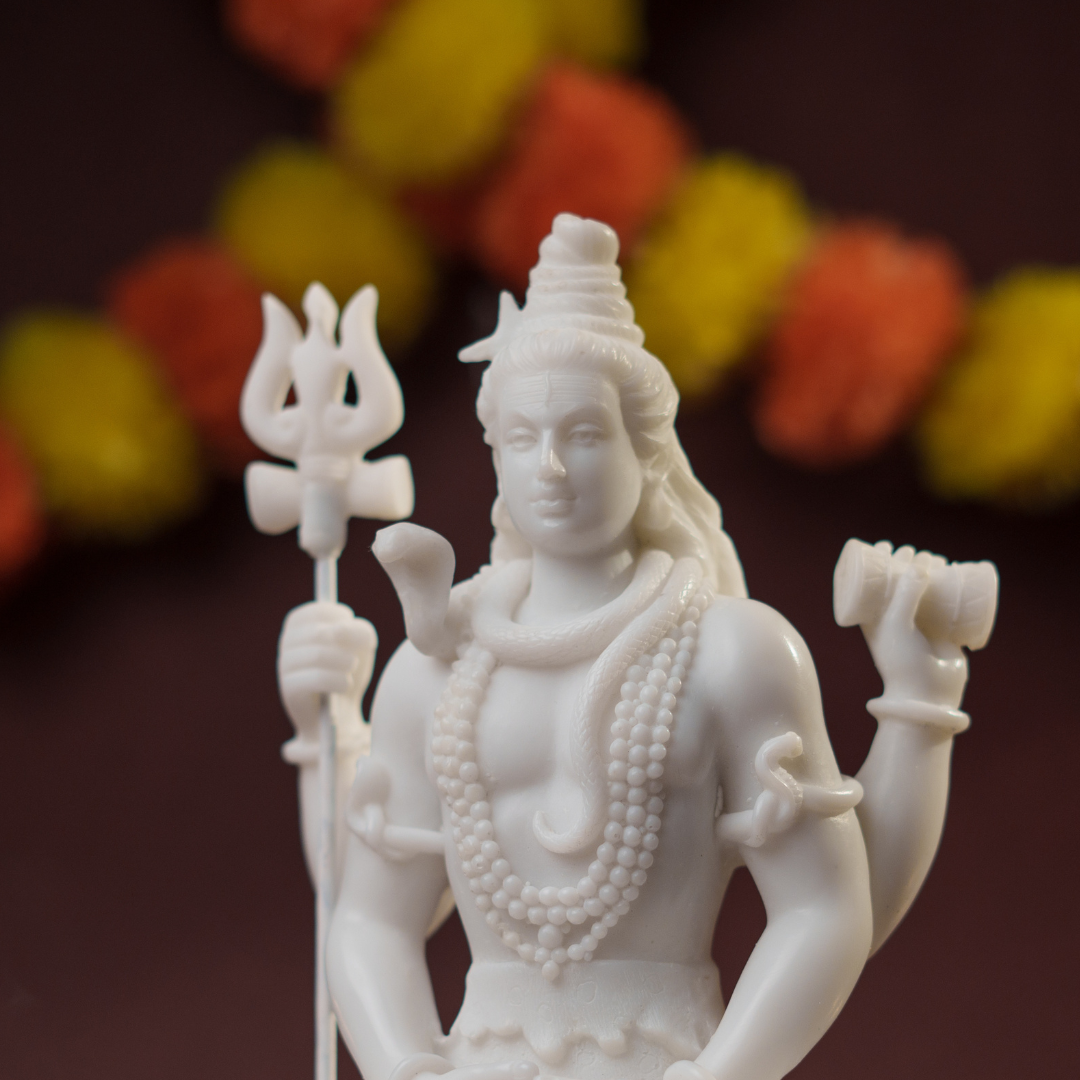 White Marble Lord Shiva Murti | Premium Statue of Mahadev