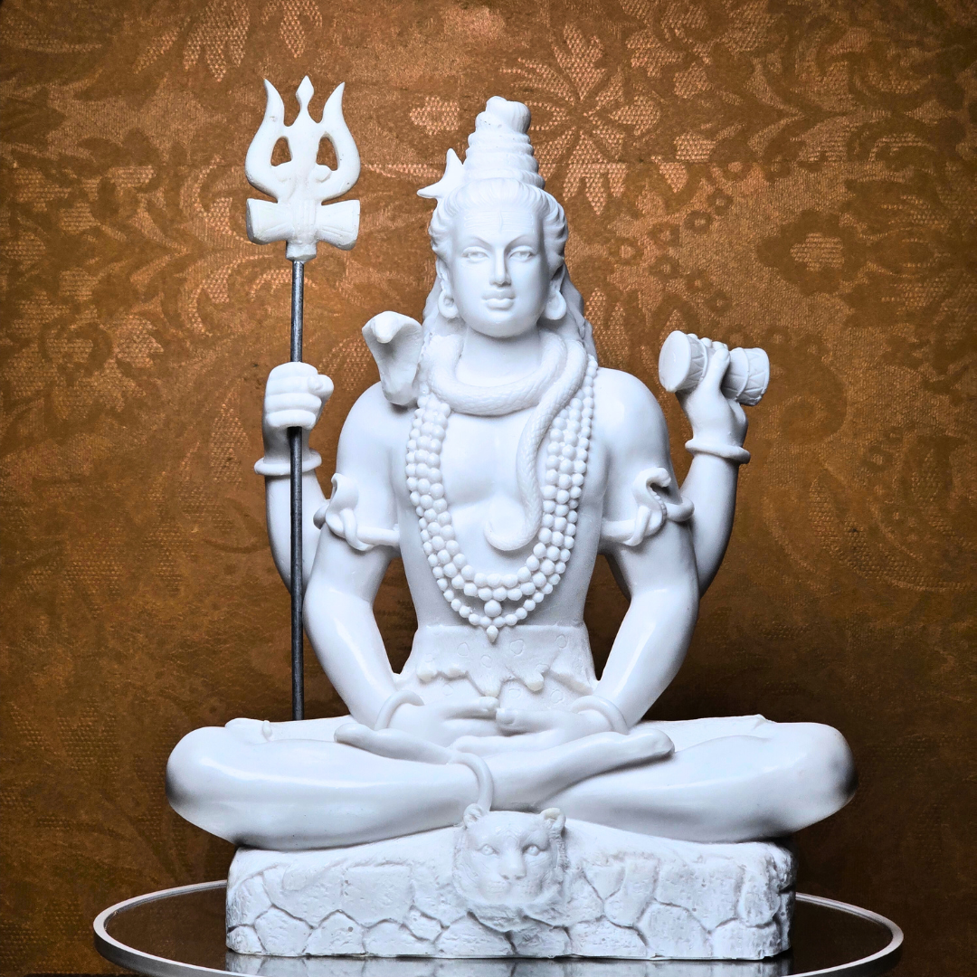 White Marble Lord Shiva Murti | Premium Statue of Mahadev