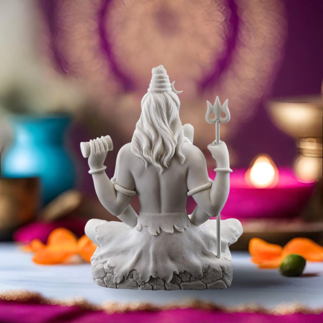 White Marble Lord Shiva Murti | Premium Statue of Mahadev