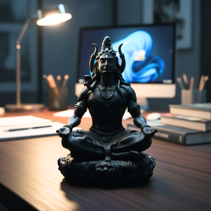 Meditating Adiyogi Mahadev Idol for Car Dashboard