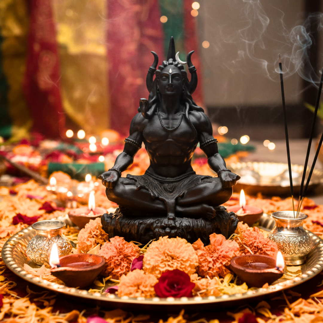 Meditating Adiyogi Mahadev Idol for Car Dashboard