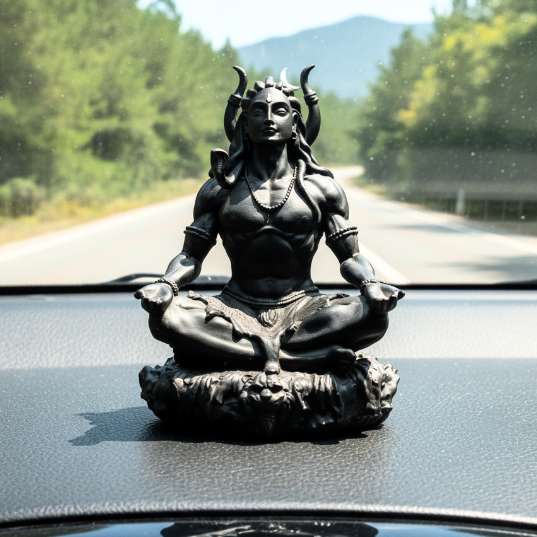 Meditating Adiyogi Mahadev Idol for Car Dashboard
