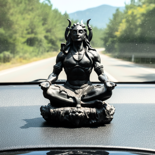 Meditating Adiyogi Mahadev Idol for Car Dashboard