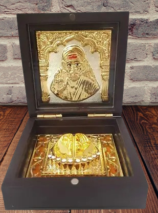 Gold Plated OM SAI RAM Small Pocket Temple