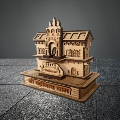 Badrinath Temple 3D Wooden Model | Divine Home Decor & Spiritual Gift