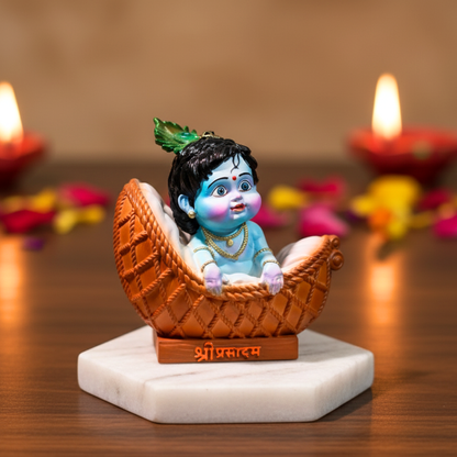 Beautiful Radha Krishna & Laddo Gopal Murti Set