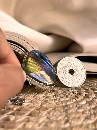 Pendentif Labradorite pourpre naturel, Pendent