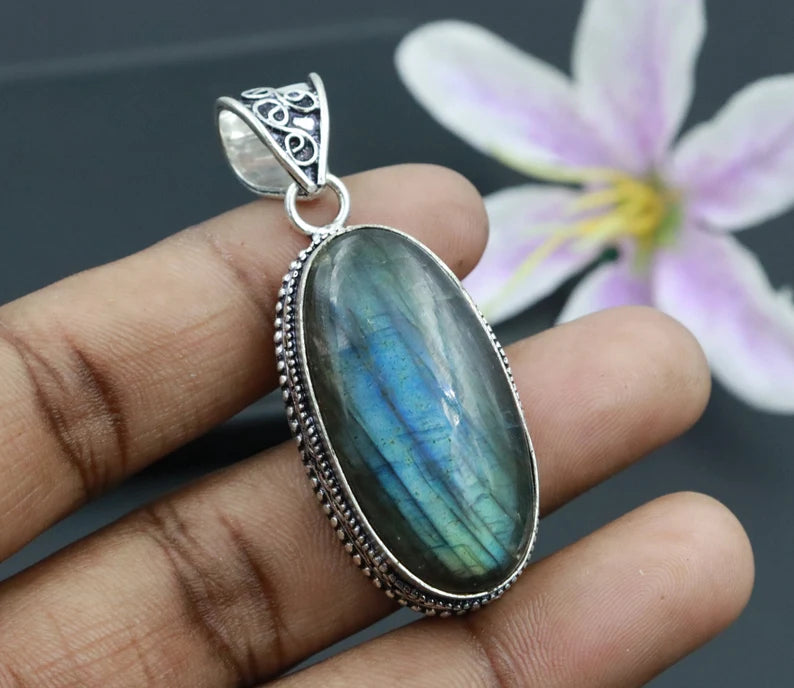 Natural Labradorite Pendant