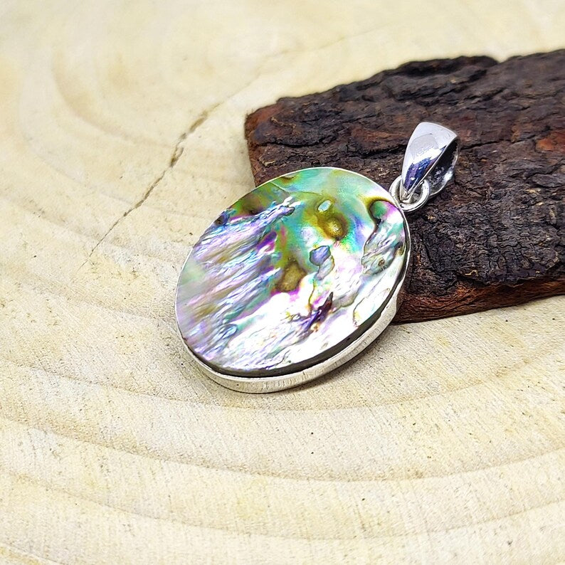 Abalone Shell Pendant 925 Sterling Silver Pendant