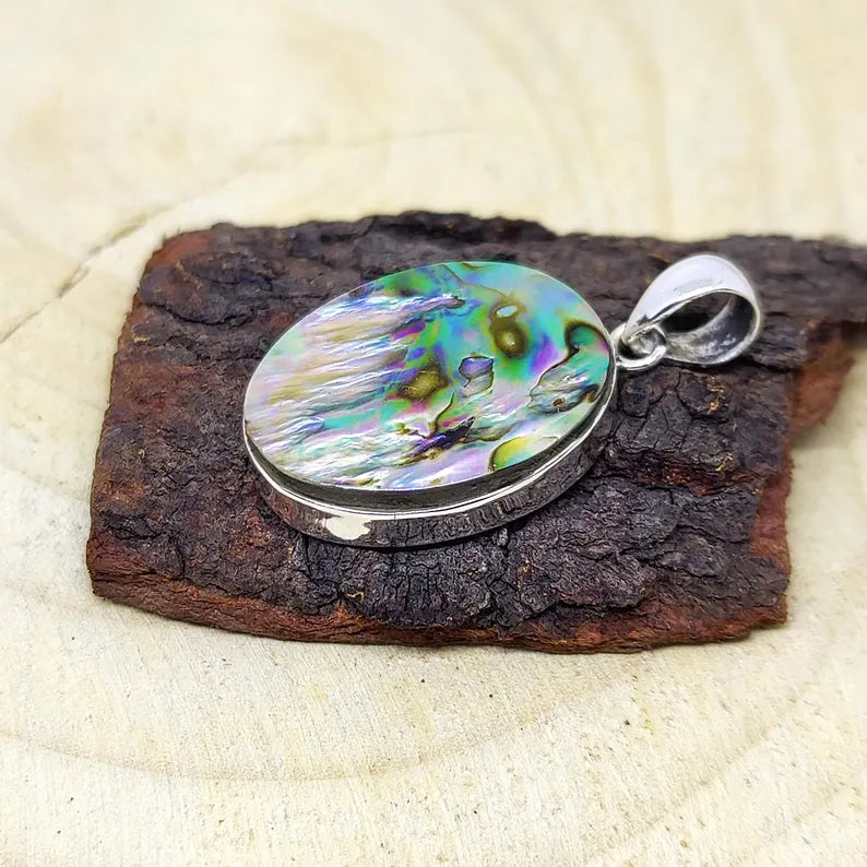 Abalone Shell Pendant 925 Sterling Silver Pendant