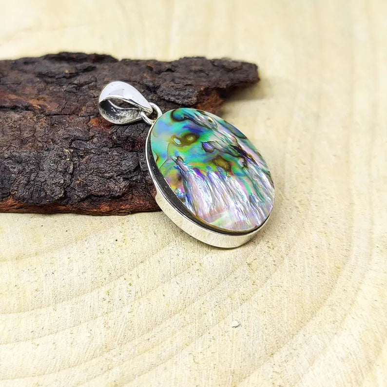Abalone Shell Pendant 925 Sterling Silver Pendant
