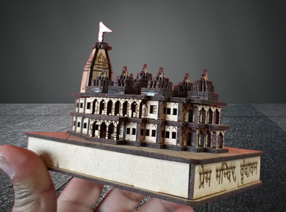 Prem Mandir Vrindavan Small 3D Model | Handmade wooden Prem Mandir replica