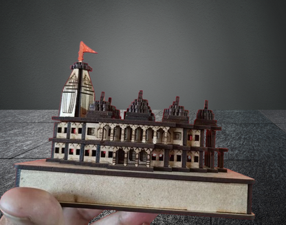 Prem Mandir Vrindavan Small 3D Model | Handmade wooden Prem Mandir replica