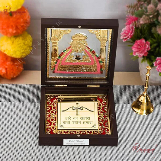 Khatu Shyam Pocket Temple | 24K Gold Coated | Portable Khatu Shyam Ji Shrine Online