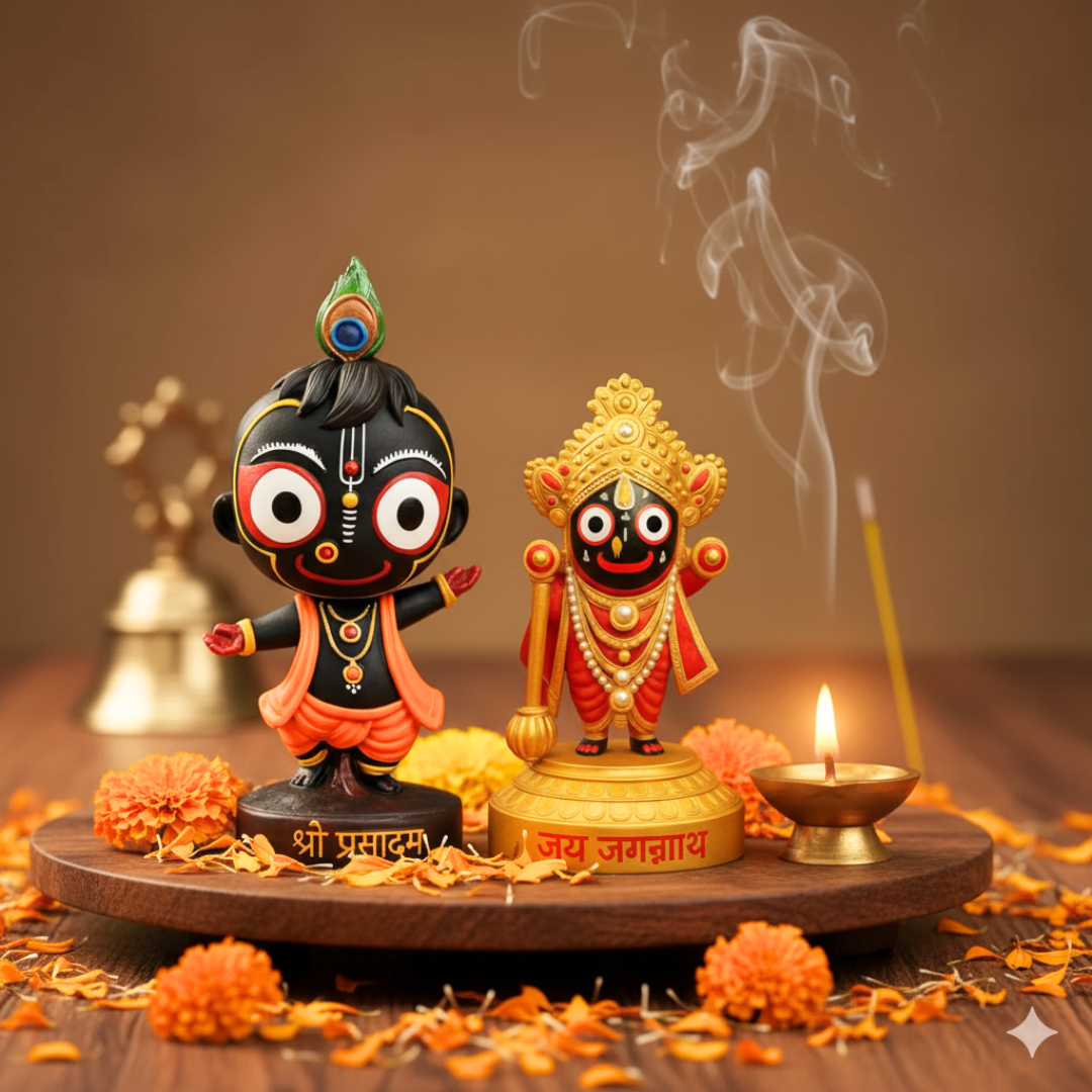 Lord Jagannath Divine & Dancing Bal Murti Set