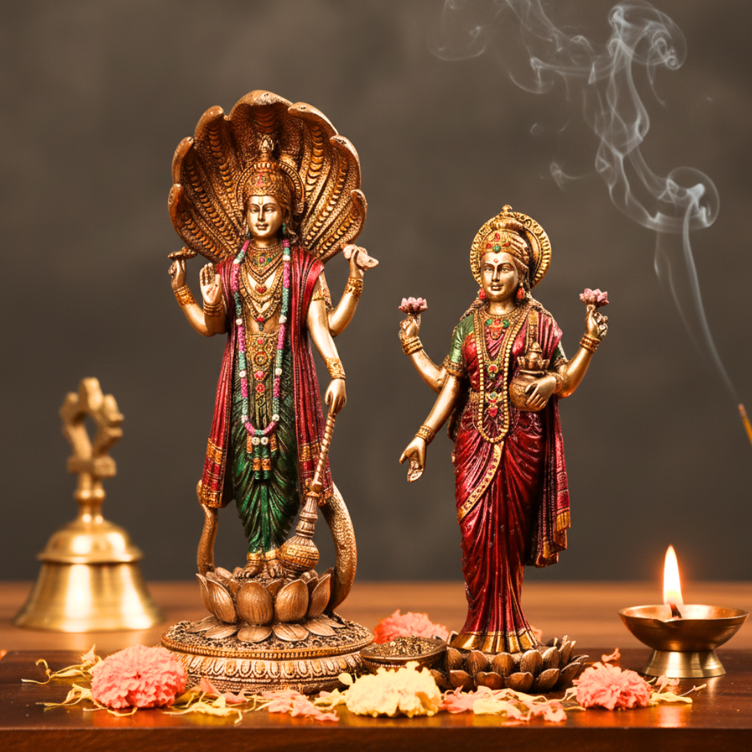 Lord Vishnu & Mata Lakshmi Barass Murti 