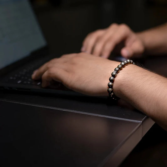 Pyrite Gemstone Beaded Bracelet