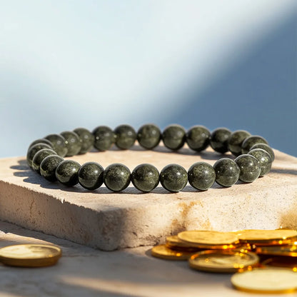 Pyrite Gemstone Beaded Bracelet