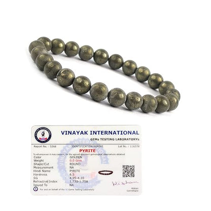 Pyrite Gemstone Beaded Bracelet