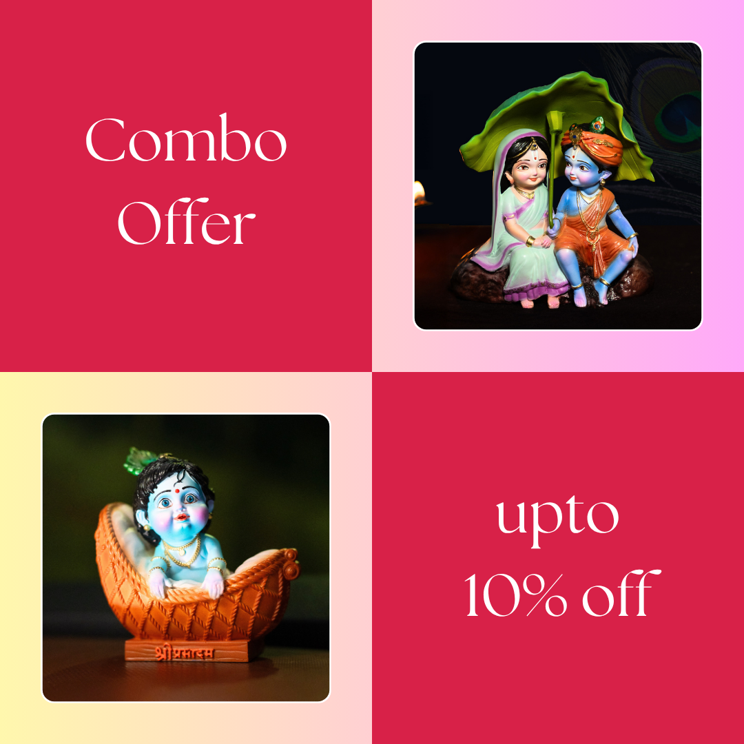 Beautiful Radha Krishna & Laddo Gopal Murti Set