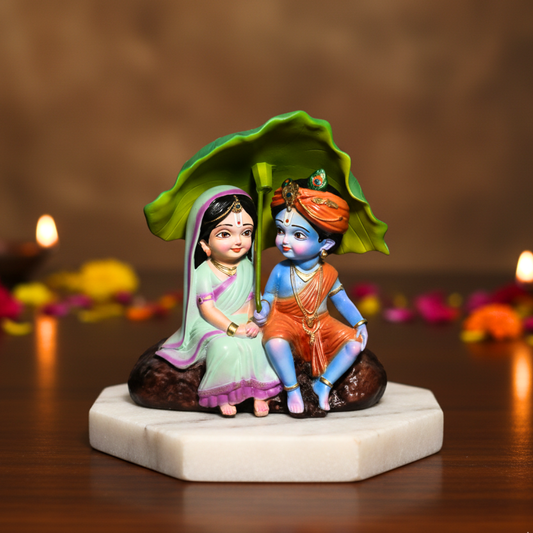 Beautiful Radha Krishna & Laddo Gopal Murti Set