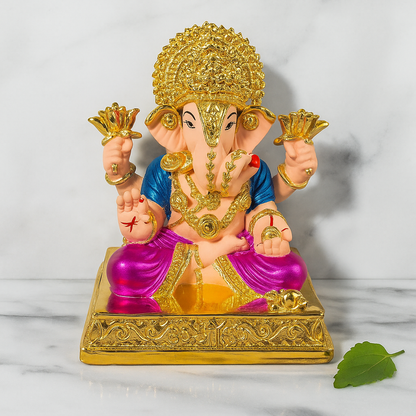 Gold Plated Lord Ganesha Murti for Pooja & Home Temple